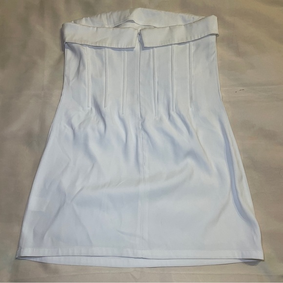 With Jean- White Strapless Chloe Corset Mini Dress Size Large Bridal Graduation - Picture 6 of 10